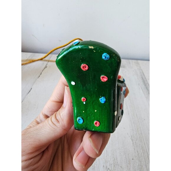 Santa couch glitter ornament sparkle Xmas tree - Picture 4 of 9